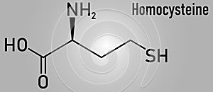 Homocysteine or Hcy biomarker molecule. Skeletal formula.