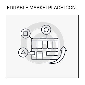 Homogeneity marketplace line icon