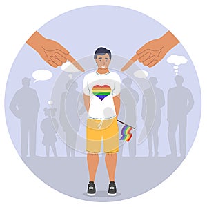 Homophobia concept lgbt rights protect idea vector
