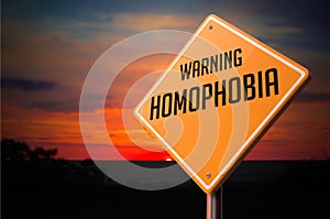 Homophobia on Warning Road Sign photo
