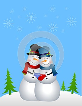 Homosexual Snowman Couple photo