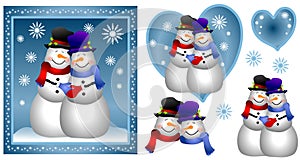 Homosexual Snowman Couple Card