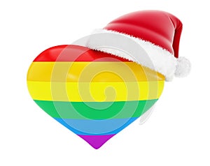 Homosexuality heart santa hat on 3d Illustrations