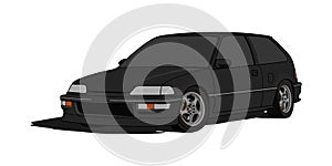 Honda Civic EF Hatchback in Vector photo