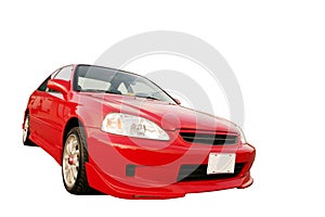 Honda Civic EX - Red 3 photo