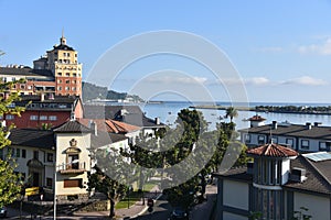 Views of Txingudi bay from old town Honarribia