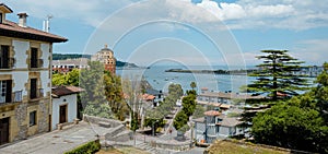 Hondarribia, Spain, and Bay of Txingudi, panoramic