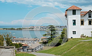 Hondarribia, Spain, and port of Hendaye, France photo