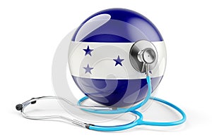 Honduranian flag with stethoscope. Health care in Honduras concept, 3D rendering