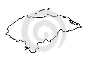 Honduras Black Outline Silhouette Map