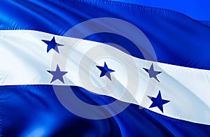 Honduras flag. 3D Waving flag design. The national symbol of Honduras, 3D rendering. National colors and National South America