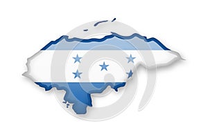 Honduras flag and contour of the country.