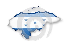 Honduras flag and contour of the country. photo