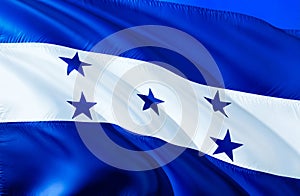 Honduras flag. 3D Waving flag design. The national symbol of Honduras, 3D rendering. National colors and National South America photo