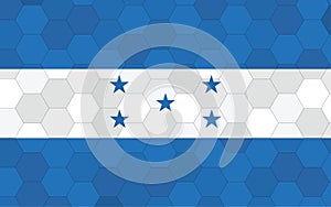 Honduras flag illustration. Futuristic Honduran flag graphic with abstract hexagon background vector. Honduras national flag