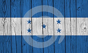 Honduras Flag Over Wood Planks