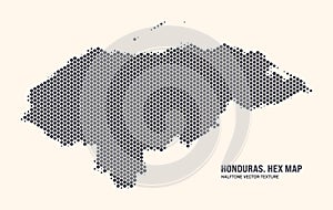 Honduras Map Vector Hexagonal Halftone Pattern Isolated On Light Background
