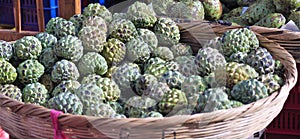 Honduras market exotic fruit closeup annona anona photo