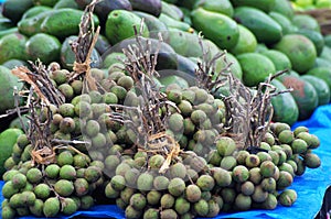 Honduras market exotic fruit suckers fruit Mamones