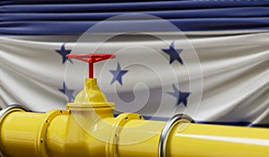 Honduras oil and gas fuel pipeline. Oil industry concept. 3D Rendering