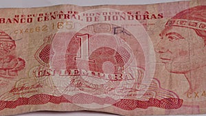 Honduras one 1 lempira currency bill money banknote 4