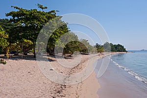 Honduras Roatan ,Cayos Cochinos island ,beach and tropical sea photo