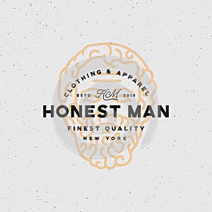 Honest man clothing company label. vector illustration