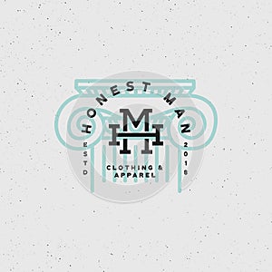 Honest man clothing company label. vector illustration