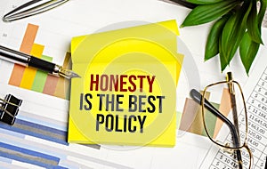 honesty is the best policy text on the paper with pen
