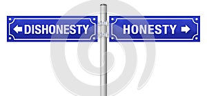 Honesty Dishonesty Street Sign