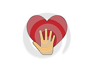 Honesty, heart, hand icon. Vector illustration.