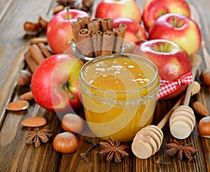 Honey, apples and nuts