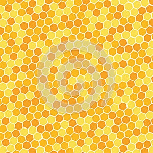 Honey Background with Bees Working on a Honeycomb, vector