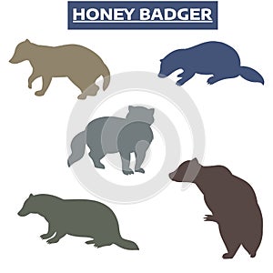 Honey Badger Colorful Icon Set