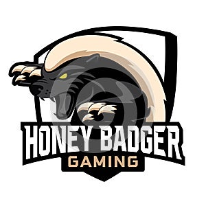 Honey Badger Mascot Gaming Logo Design