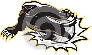 Honey Badger Mascot Jumping