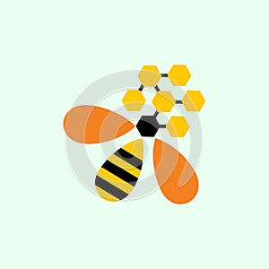 honey bee abstract logo icon