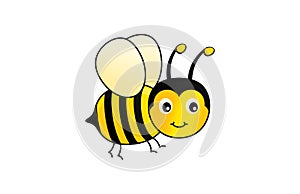 Honey Bee cartoon smile clipart