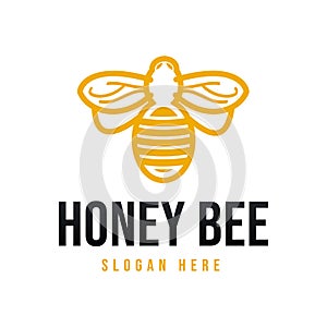 Honey Bee Ideas. Inspiration logo design. Template Vector Illustration. Isolated On White Background