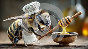 honey bee illustration, AI generated