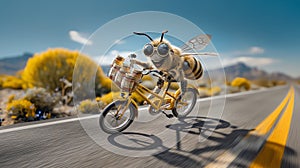 honey bee illustration, AI generated