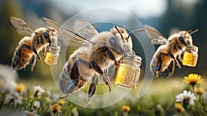 honey bee illustration, AI generated