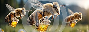 honey bee illustration, AI generated