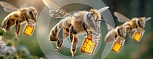 honey bee illustration, AI generated