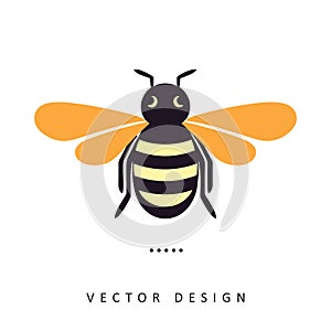 honey bee minimalist elegant vector design AI generated