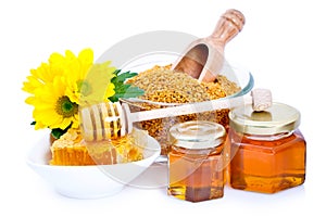 Miel a miel de abeja polen 