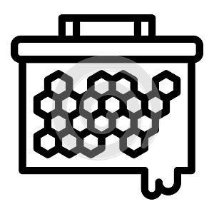 Honey bee rack icon outline vector. Flower propolis
