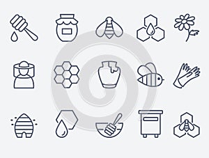 Honey and beekeeping icons