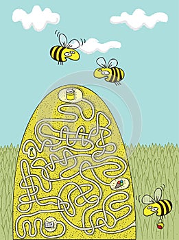 Honey Bees Maze Game