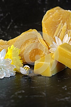 Honey bees related product, slabs and blocks of beeswax, cera alba.